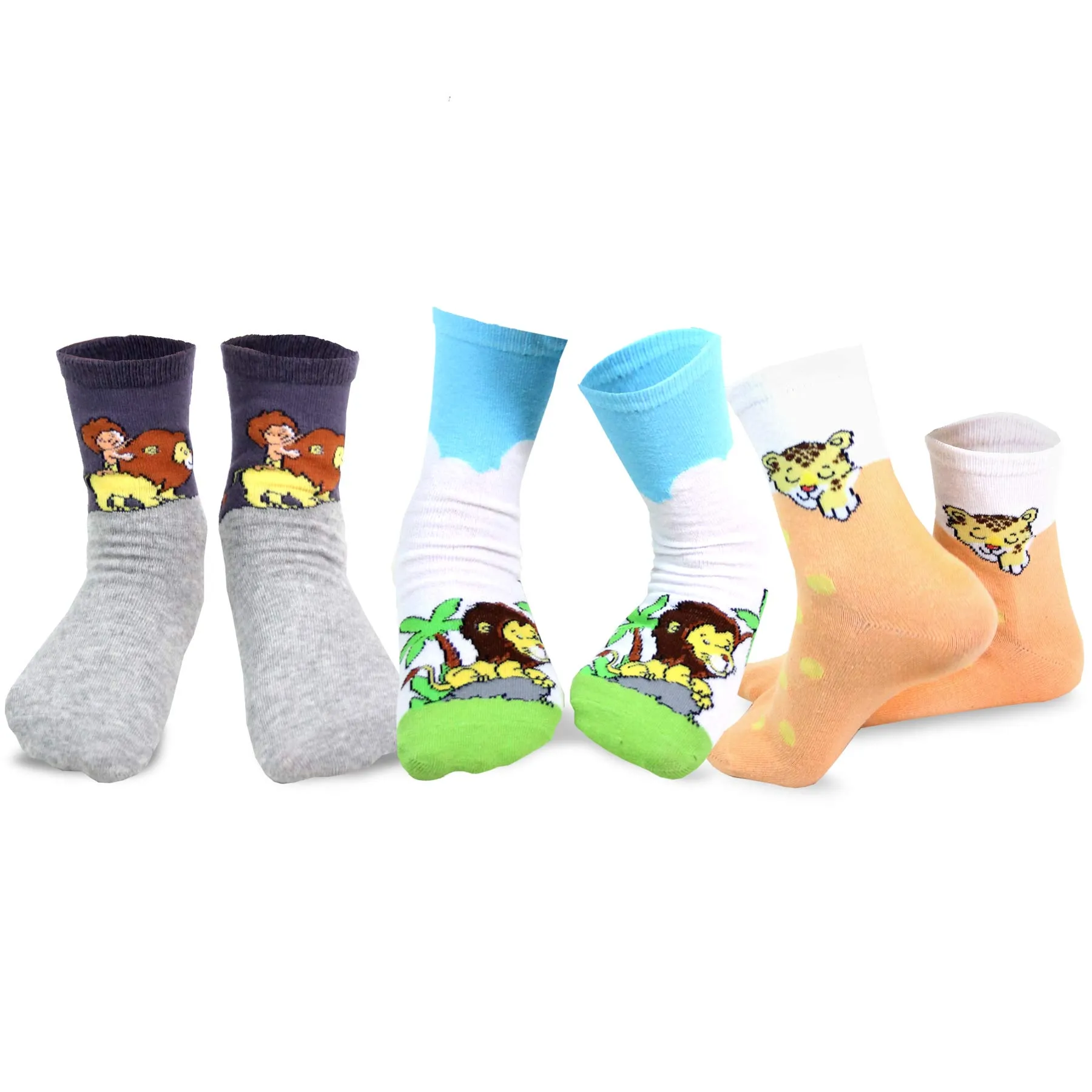 3 Pair Animal Adventure Crew Socks