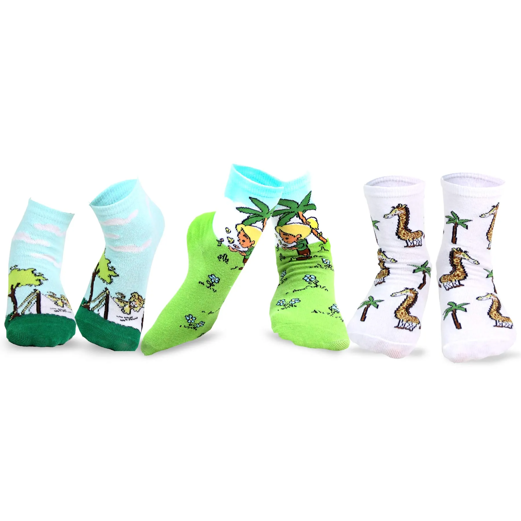 3 Pair Animal Adventure Crew Socks
