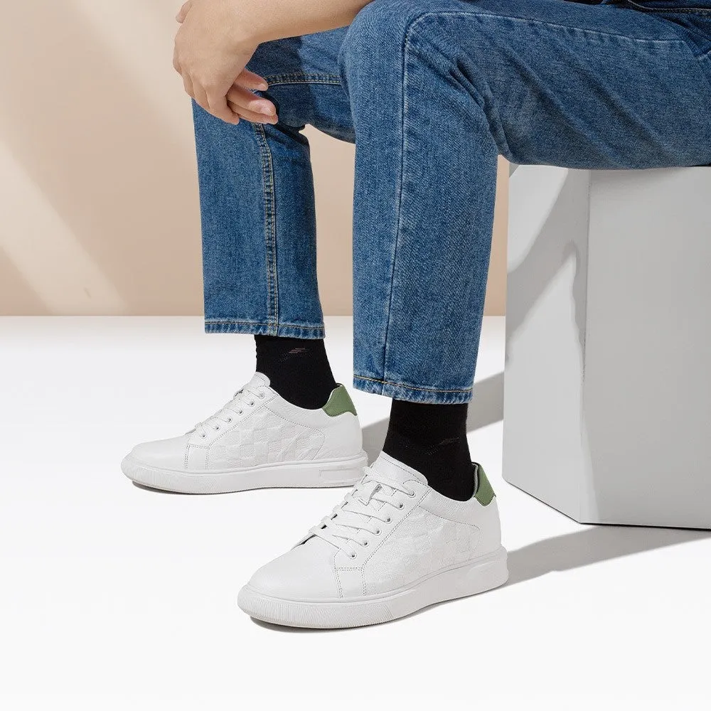 7 CM/2.76 Inches CMR CHAMARIPA  Height Boost White Casual Sneakers