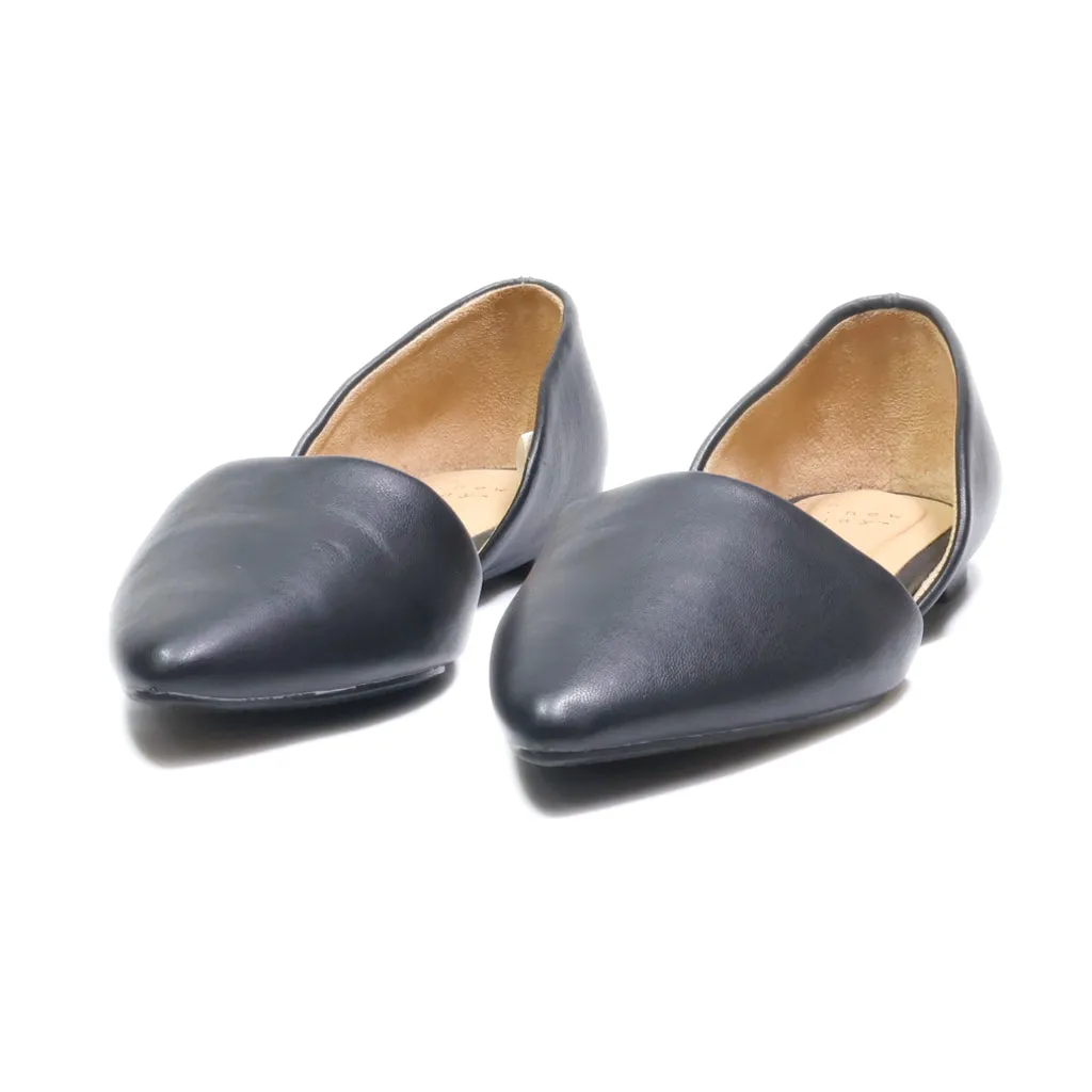A New Day Ballerinas Leather Black Colour For Women