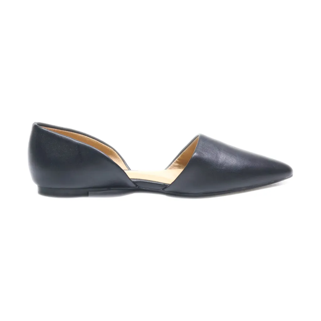 A New Day Ballerinas Leather Black Colour For Women
