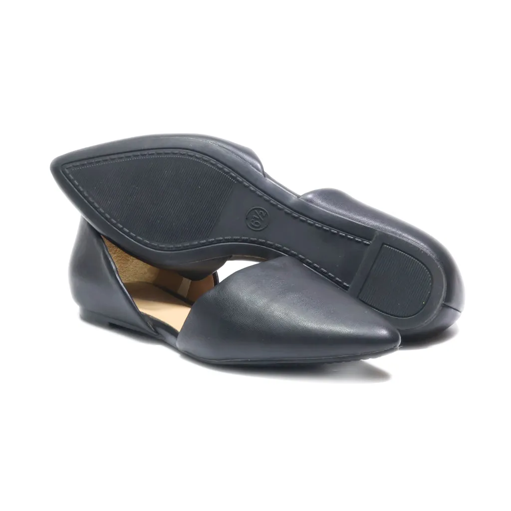 A New Day Ballerinas Leather Black Colour For Women