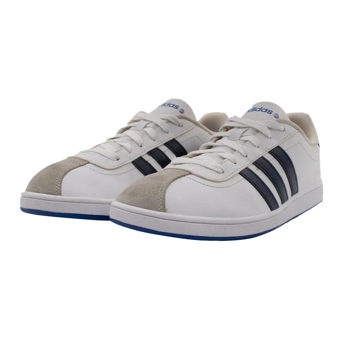 Adidas Vl Court Base Low-Top Sneakers Leather White Colour For Men
