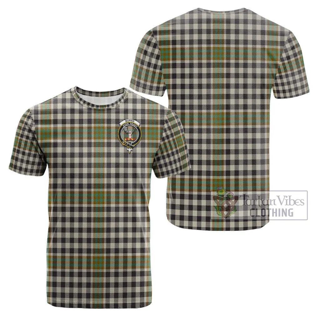 Burns Check Tartan Cotton T-Shirt with Family Crest