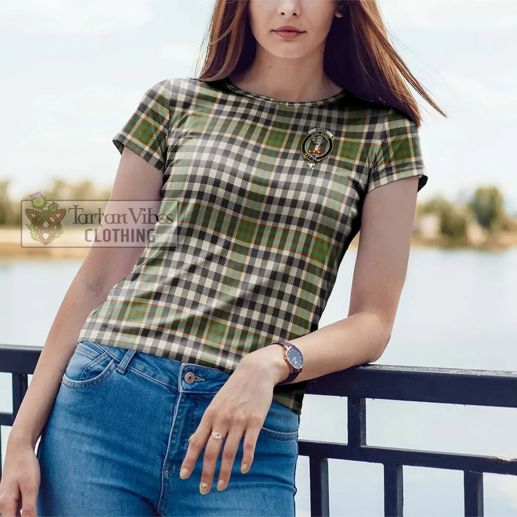 Burns Check Tartan Cotton T-Shirt with Family Crest