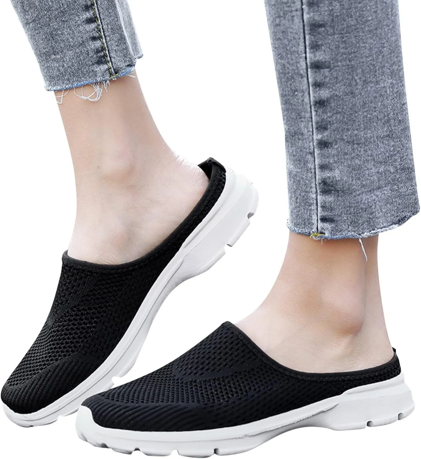 CsgrFagr Women Breathable Lace Up Shoes Flats Casual Shoes Unisex Lightweight Work Shoes Sporty Breathable Slip Work Trainers Snakeskin Shoes for Women Sneaker (Black, 8.5)