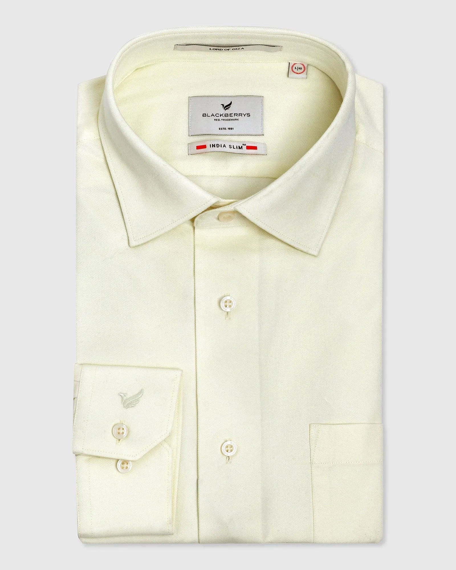 Formal Lemon Yellow Textured Shirt - Marco