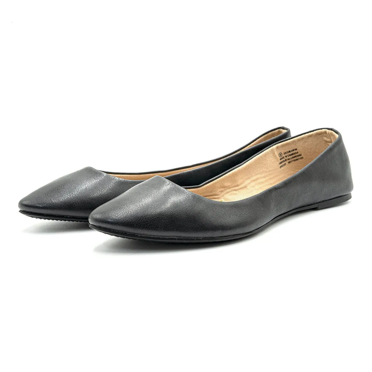 George Memory Foam Ballerinas Leather Black Colour For Women