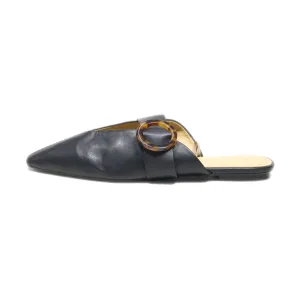 H&M Slip Ons Leather Black Colour For Women