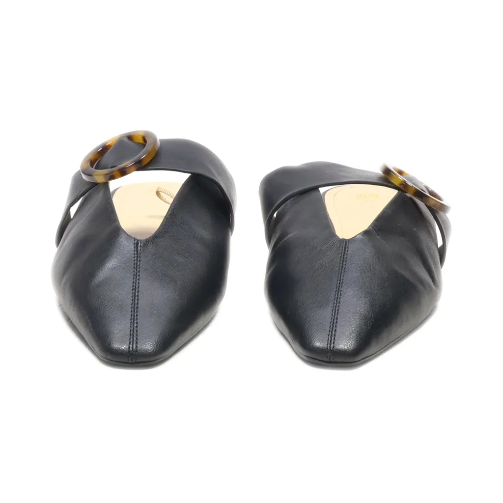 H&M Slip Ons Leather Black Colour For Women