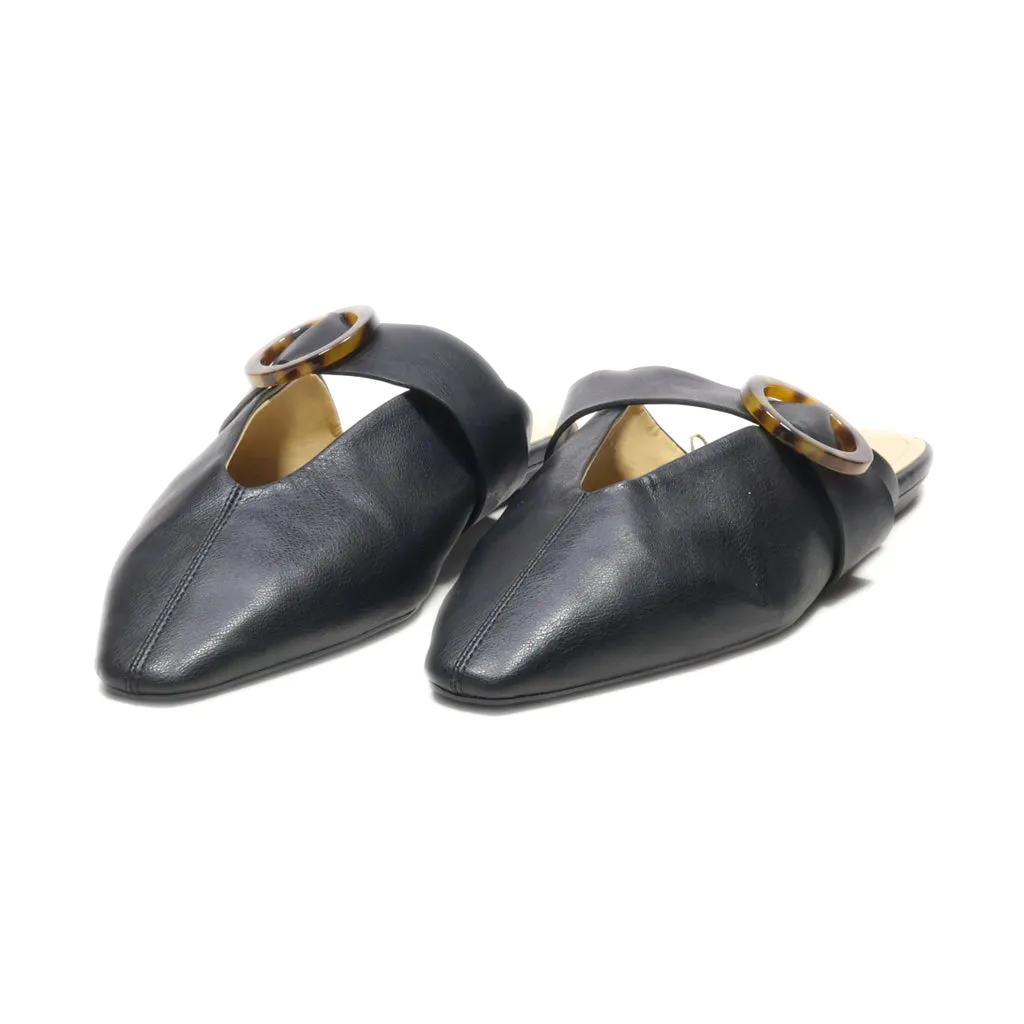 H&M Slip Ons Leather Black Colour For Women