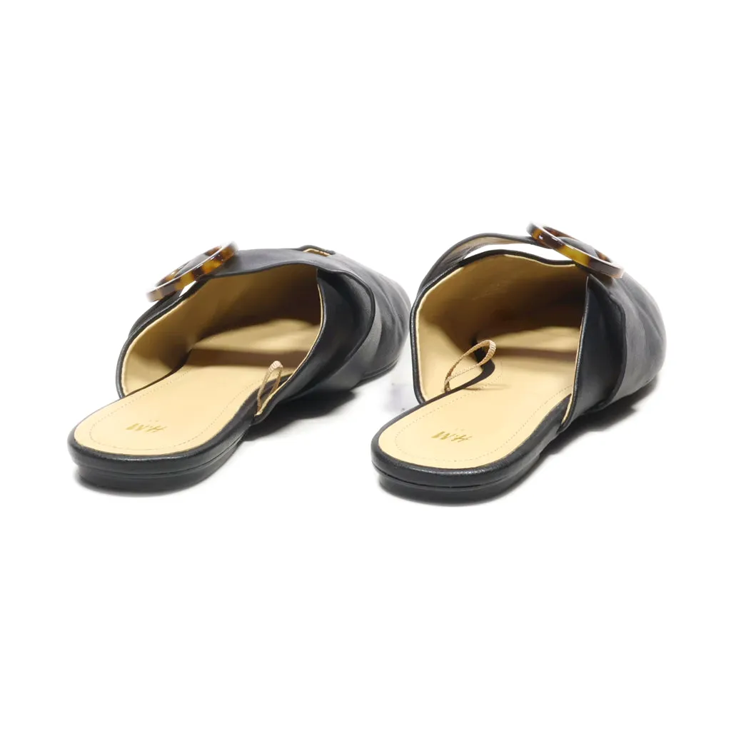 H&M Slip Ons Leather Black Colour For Women
