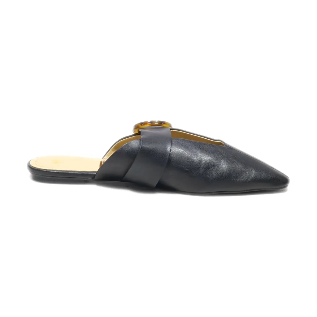 H&M Slip Ons Leather Black Colour For Women
