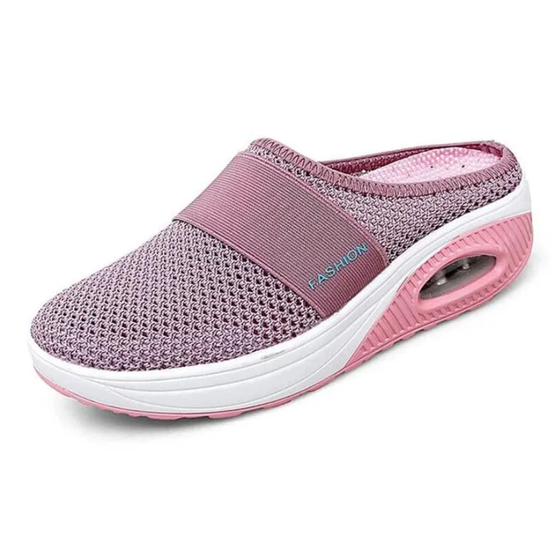 Hnzxzm Fashion Slip-on Women Summer Shoes Mesh Sneakers Casual Woman Flats Thick Sole Young Ladies Footwear Plus Size 42 A3563