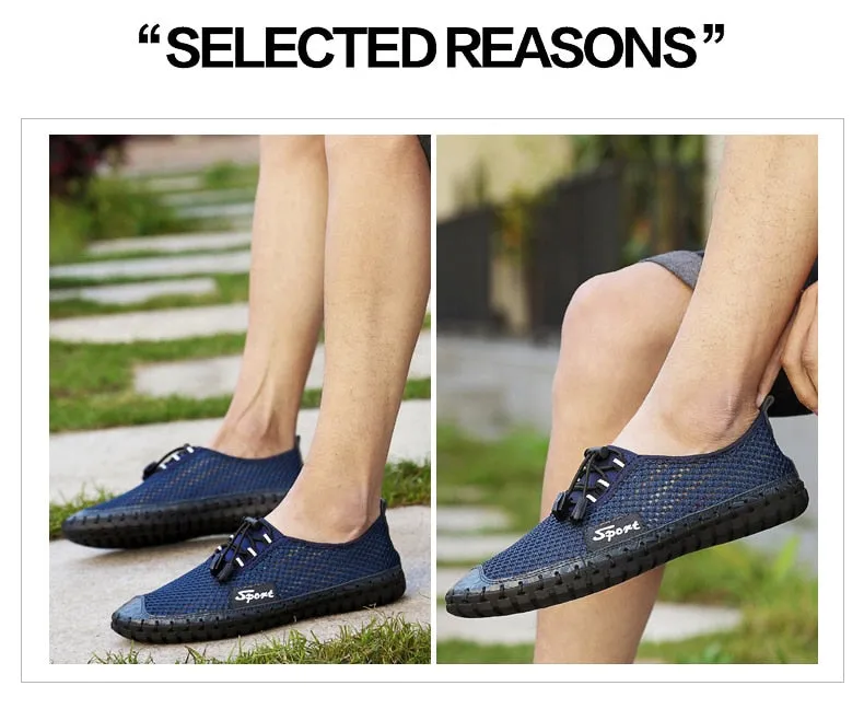 Hnzxzm Summer 2020 Arrival Men Shoes Super Breathable Light Casual Shoes Hollow Mesh Sneakers Men Driving Shoes Plus Size