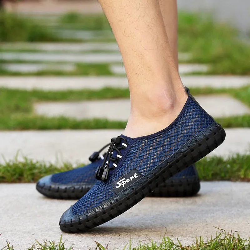 Hnzxzm Summer 2020 Arrival Men Shoes Super Breathable Light Casual Shoes Hollow Mesh Sneakers Men Driving Shoes Plus Size