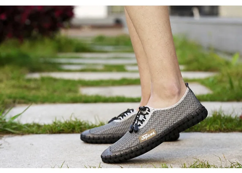 Hnzxzm Summer 2020 Arrival Men Shoes Super Breathable Light Casual Shoes Hollow Mesh Sneakers Men Driving Shoes Plus Size