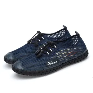 Hnzxzm Summer 2020 Arrival Men Shoes Super Breathable Light Casual Shoes Hollow Mesh Sneakers Men Driving Shoes Plus Size
