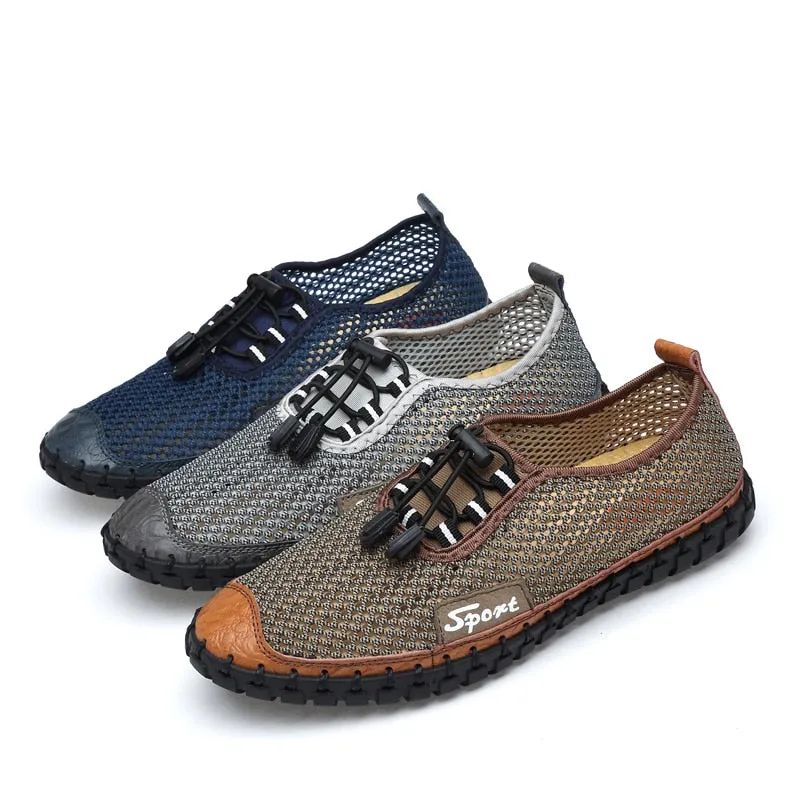 Hnzxzm Summer 2020 Arrival Men Shoes Super Breathable Light Casual Shoes Hollow Mesh Sneakers Men Driving Shoes Plus Size