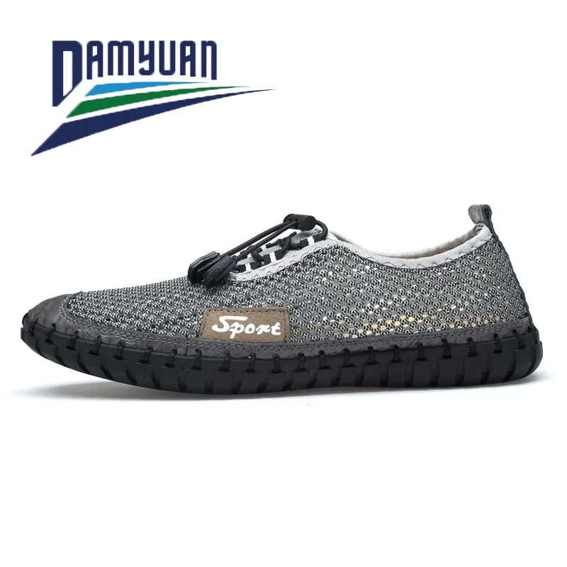 Hnzxzm Summer 2020 Arrival Men Shoes Super Breathable Light Casual Shoes Hollow Mesh Sneakers Men Driving Shoes Plus Size