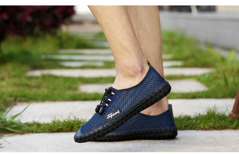 Hnzxzm Summer 2020 Arrival Men Shoes Super Breathable Light Casual Shoes Hollow Mesh Sneakers Men Driving Shoes Plus Size