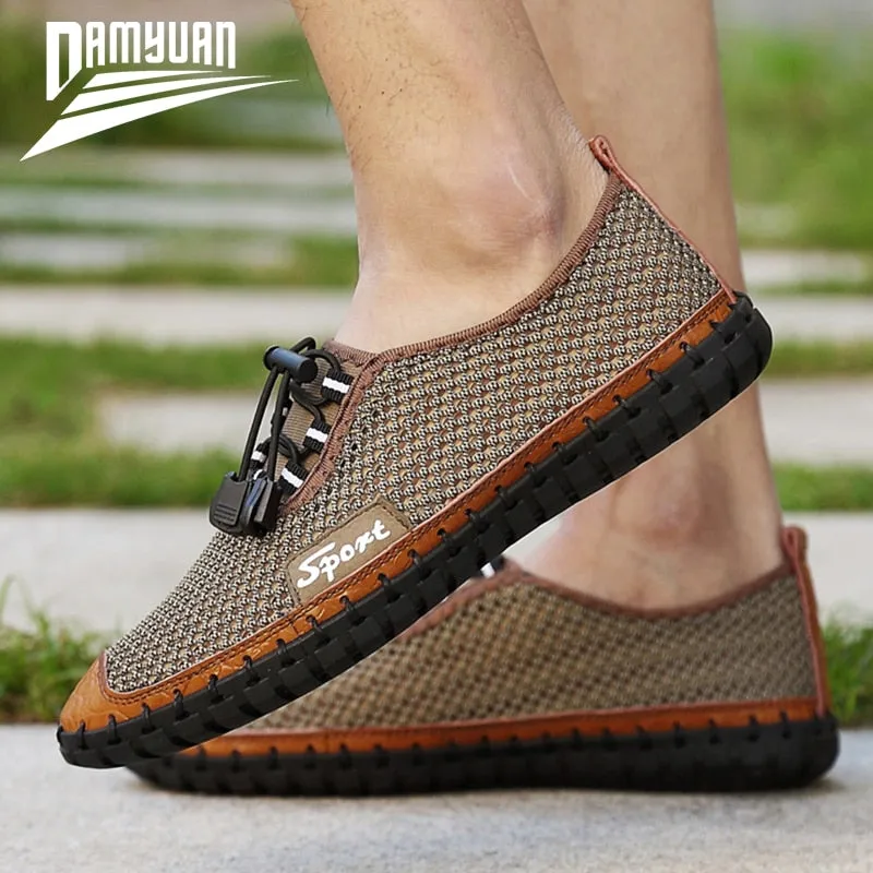 Hnzxzm Summer 2020 Arrival Men Shoes Super Breathable Light Casual Shoes Hollow Mesh Sneakers Men Driving Shoes Plus Size