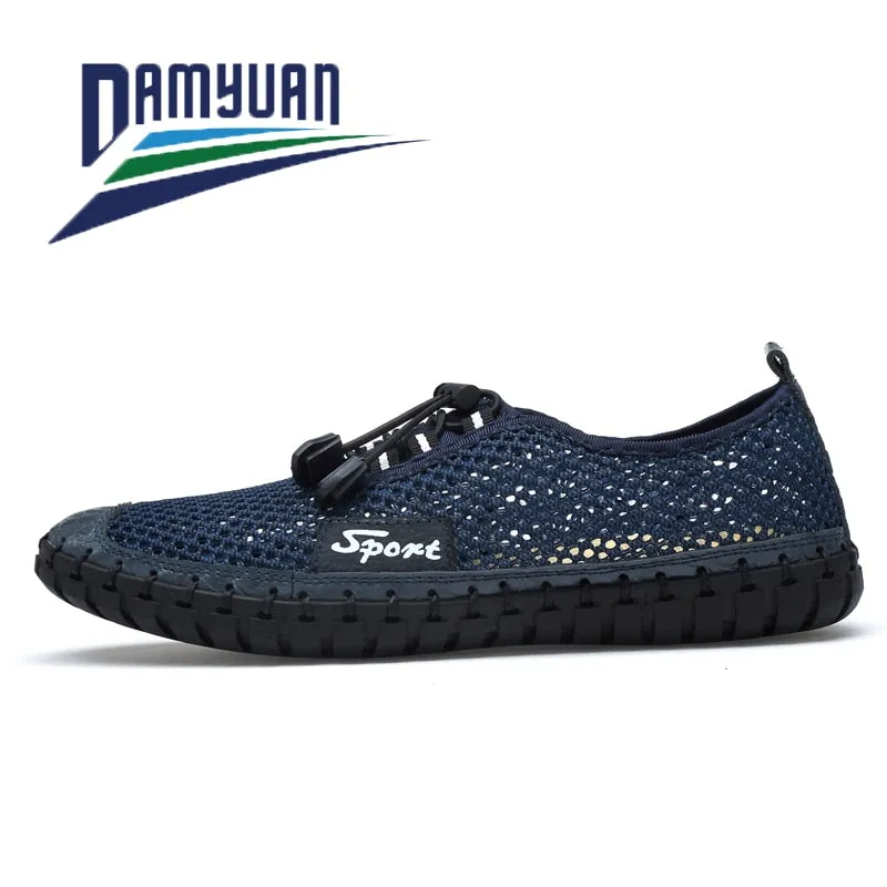 Hnzxzm Summer 2020 Arrival Men Shoes Super Breathable Light Casual Shoes Hollow Mesh Sneakers Men Driving Shoes Plus Size