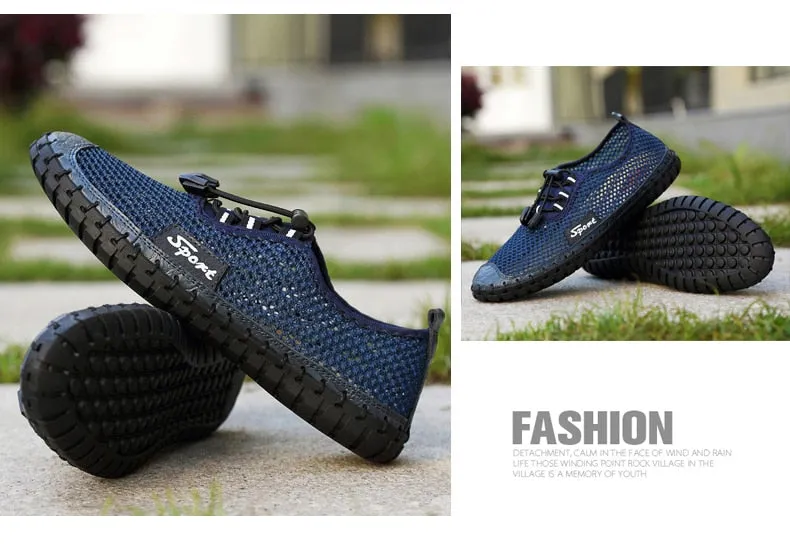 Hnzxzm Summer 2020 Arrival Men Shoes Super Breathable Light Casual Shoes Hollow Mesh Sneakers Men Driving Shoes Plus Size