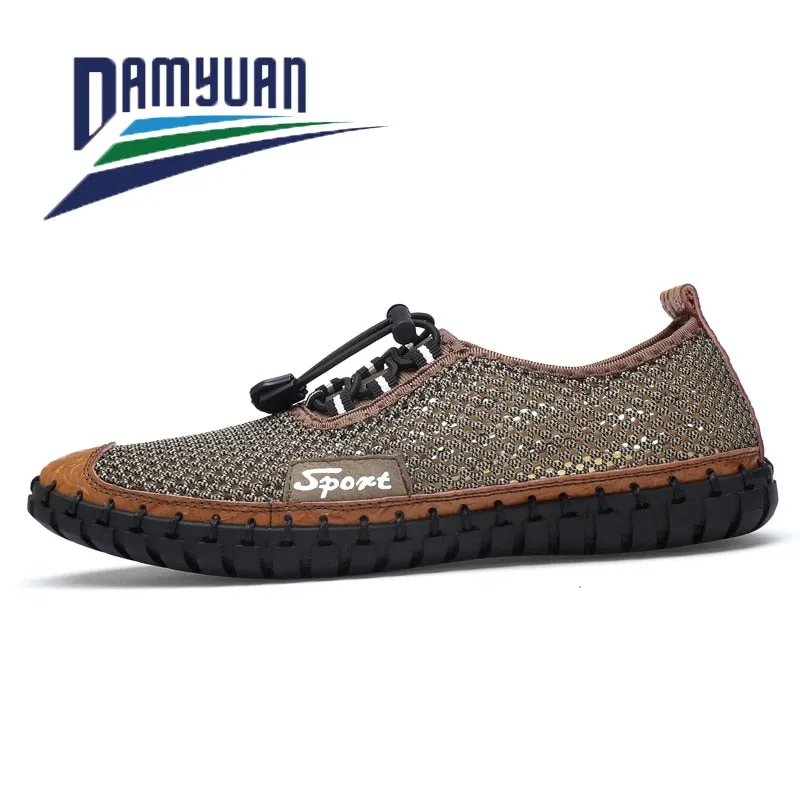 Hnzxzm Summer 2020 Arrival Men Shoes Super Breathable Light Casual Shoes Hollow Mesh Sneakers Men Driving Shoes Plus Size