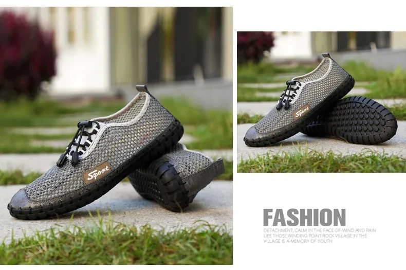 Hnzxzm Summer 2020 Arrival Men Shoes Super Breathable Light Casual Shoes Hollow Mesh Sneakers Men Driving Shoes Plus Size