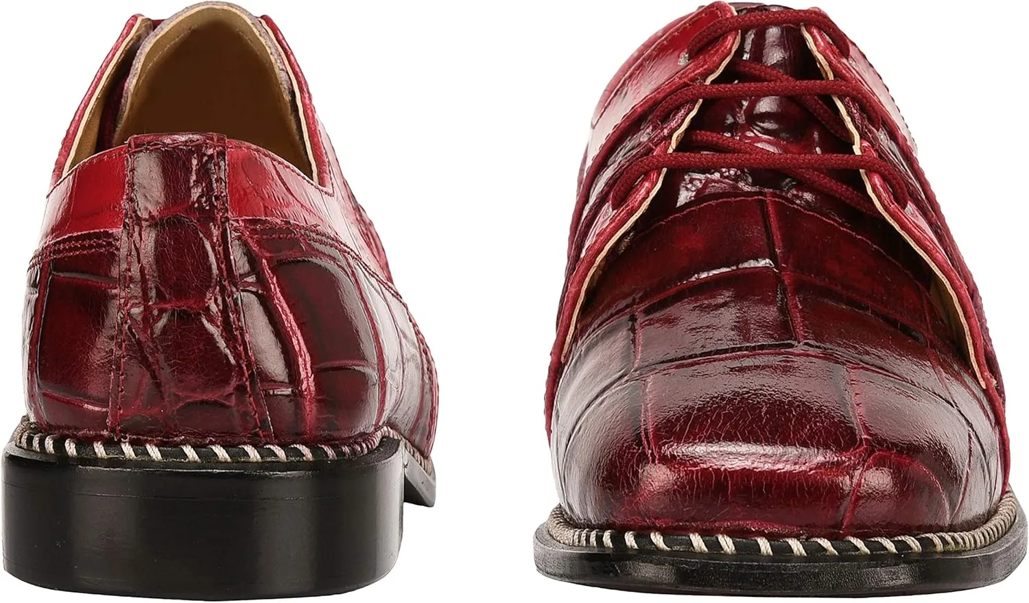 LIBERTYZENO Boys Crocodile Print & Plain Genuine Leather Kids & Toddlers Oxford Dress Shoes for Easter Gift