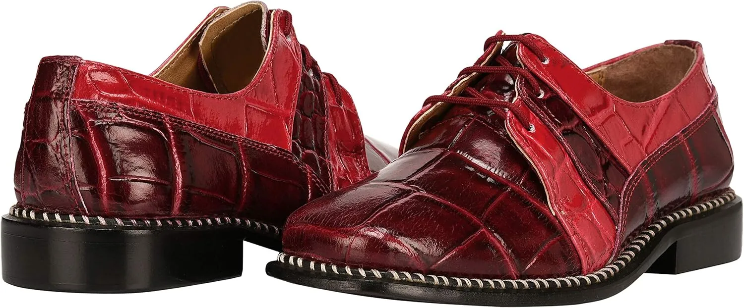 LIBERTYZENO Boys Crocodile Print & Plain Genuine Leather Kids & Toddlers Oxford Dress Shoes for Easter Gift