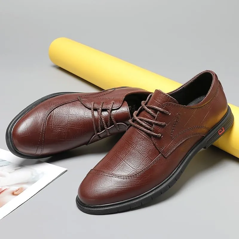 Mens Patent Leather Lace-Up Dress Shoes Men's Casual Retro Wedding Work Tuxedo Shoes Pointed Toe Oxfords Shoes