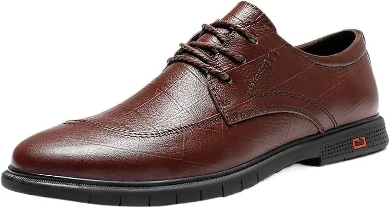 Mens Patent Leather Lace-Up Dress Shoes Men's Casual Retro Wedding Work Tuxedo Shoes Pointed Toe Oxfords Shoes