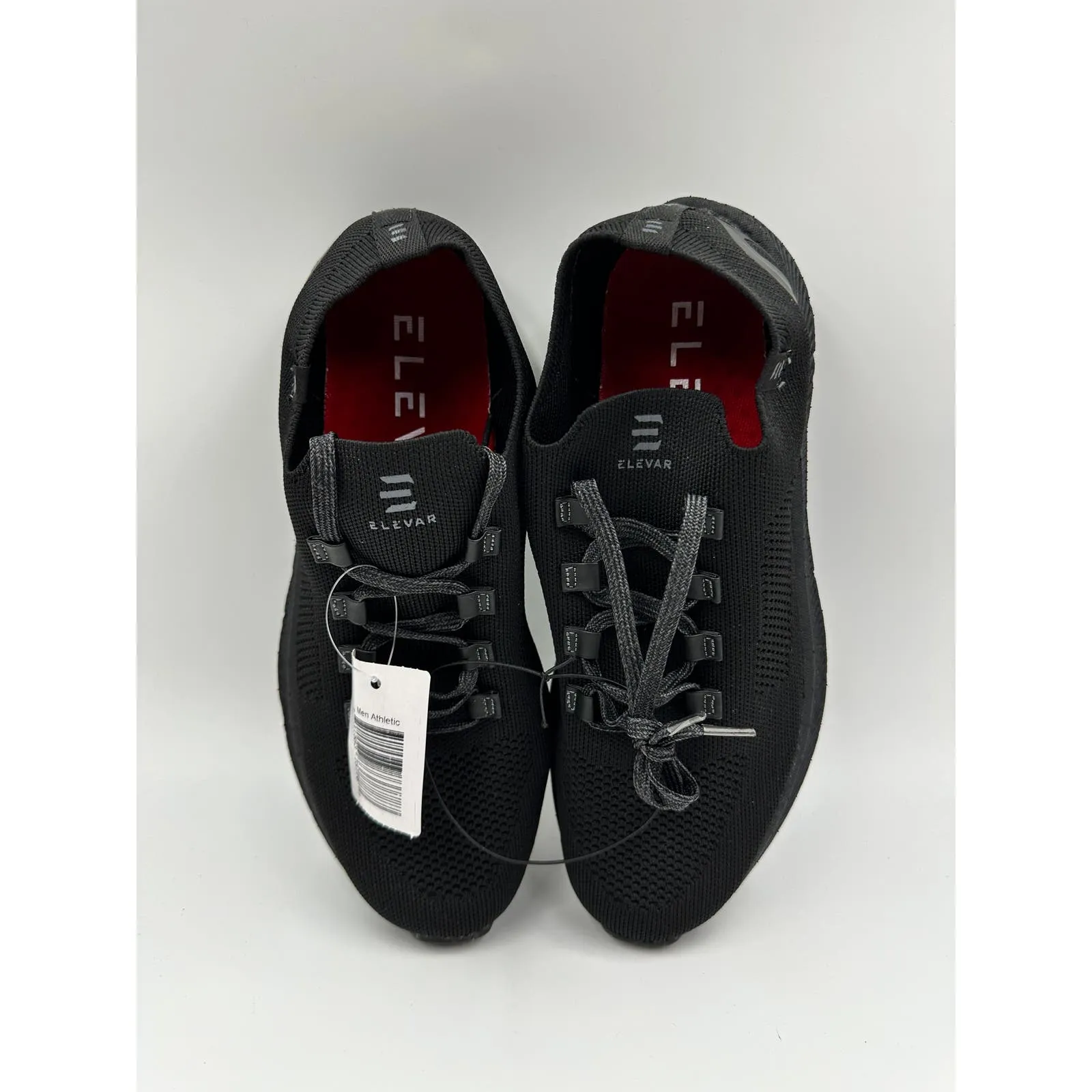 Men's Size 9, All Black Knit Top Sneakers w/ Thick Cushy Sole w/ Slip-on Design