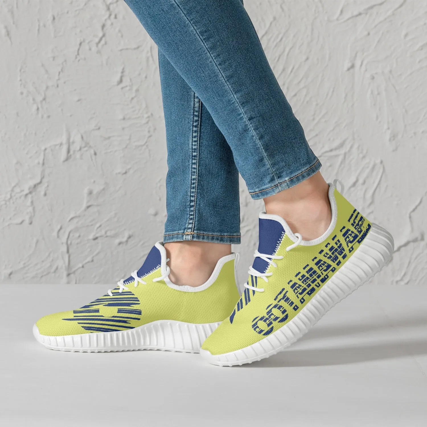 Mesh Knit Sneakers -Yellow