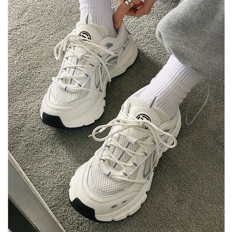 Sneakers Women  Fashion Platform Vulcanized Shoes 42 Autumn Breathable Women's Chunky Sneakers Size 41 Zapatillas Mujer