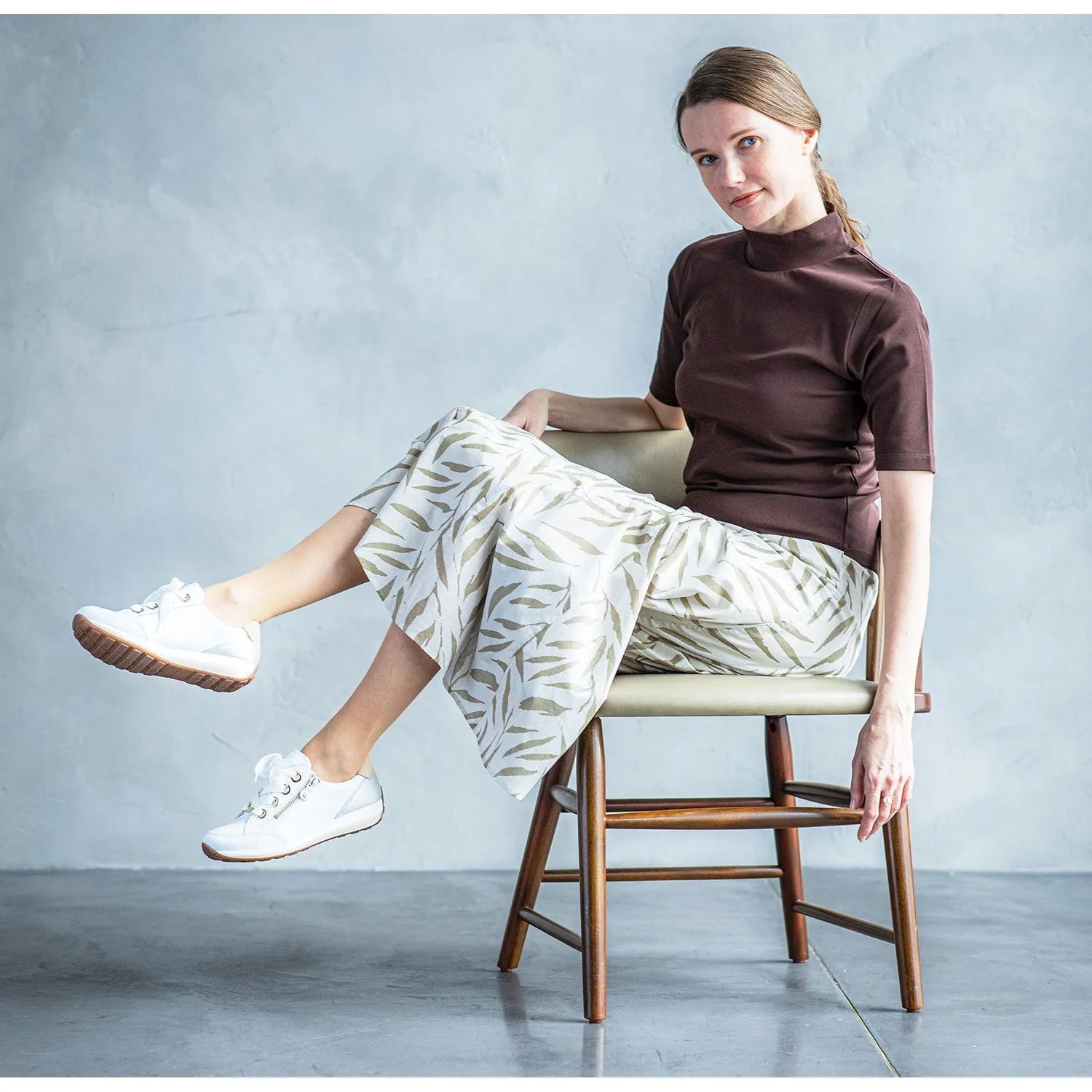 Women's Ara Ollie White/Gold Leather