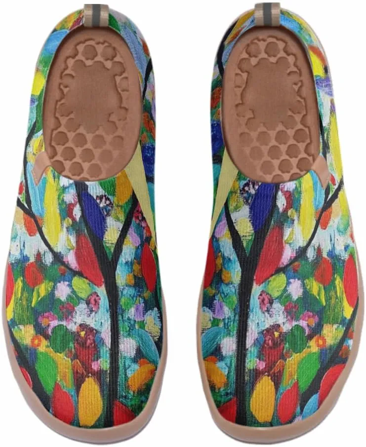 Women's Art Painted Travel Shoes Slip-on Casual Knitted Loafers Light and Comfortable Fashionable Sneakers
