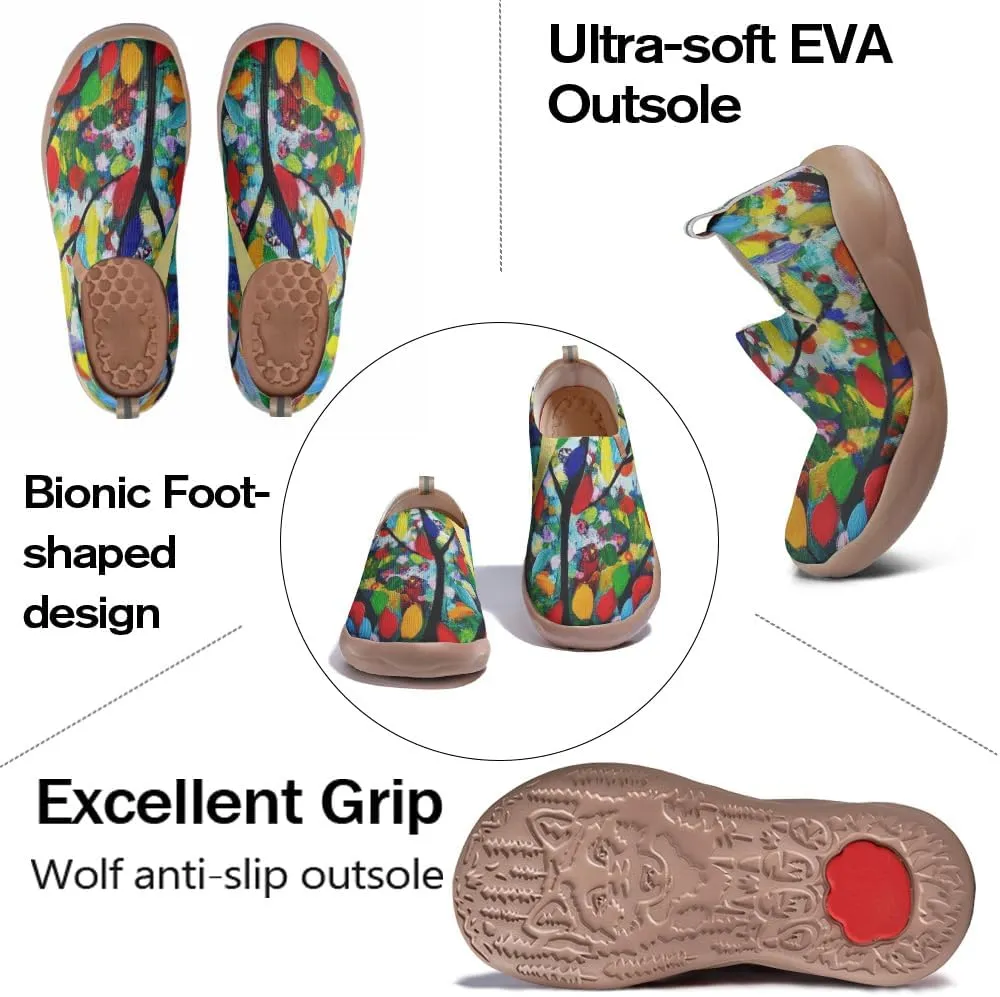 Women's Art Painted Travel Shoes Slip-on Casual Knitted Loafers Light and Comfortable Fashionable Sneakers