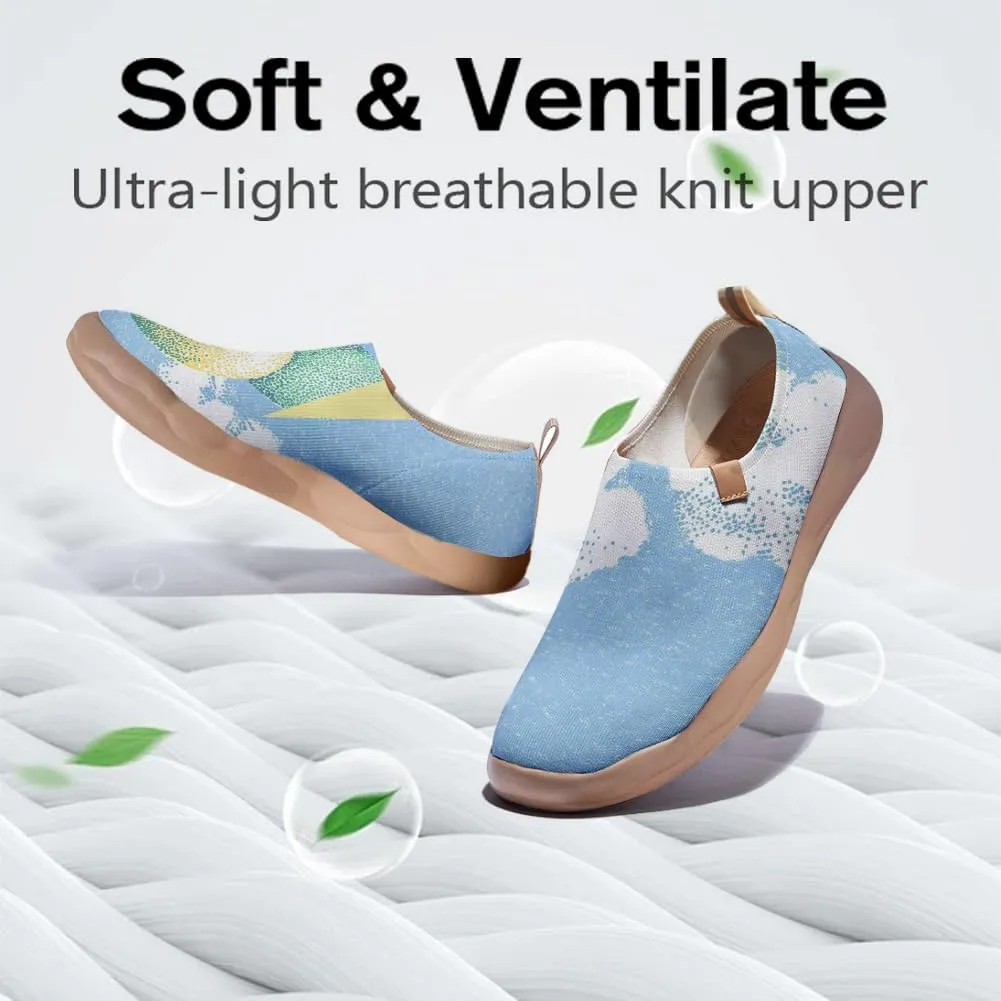 Women's Art Painted Travel Shoes Slip-on Casual Knitted Loafers Light and Comfortable Fashionable Sneakers