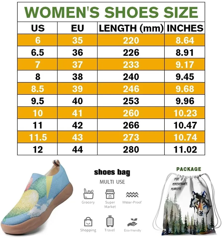 Women's Art Painted Travel Shoes Slip-on Casual Knitted Loafers Light and Comfortable Fashionable Sneakers
