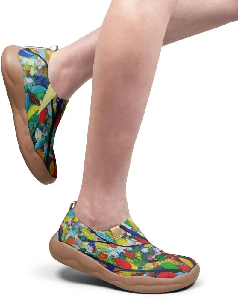 Women's Art Painted Travel Shoes Slip-on Casual Knitted Loafers Light and Comfortable Fashionable Sneakers