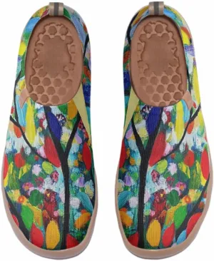 Women's Art Painted Travel Shoes Slip-on Casual Knitted Loafers Light and Comfortable Fashionable Sneakers