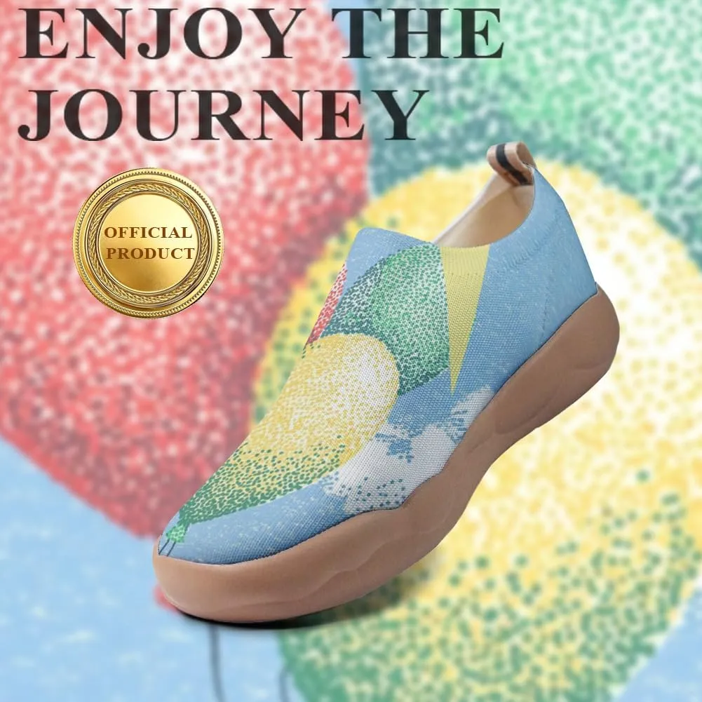 Women's Art Painted Travel Shoes Slip-on Casual Knitted Loafers Light and Comfortable Fashionable Sneakers