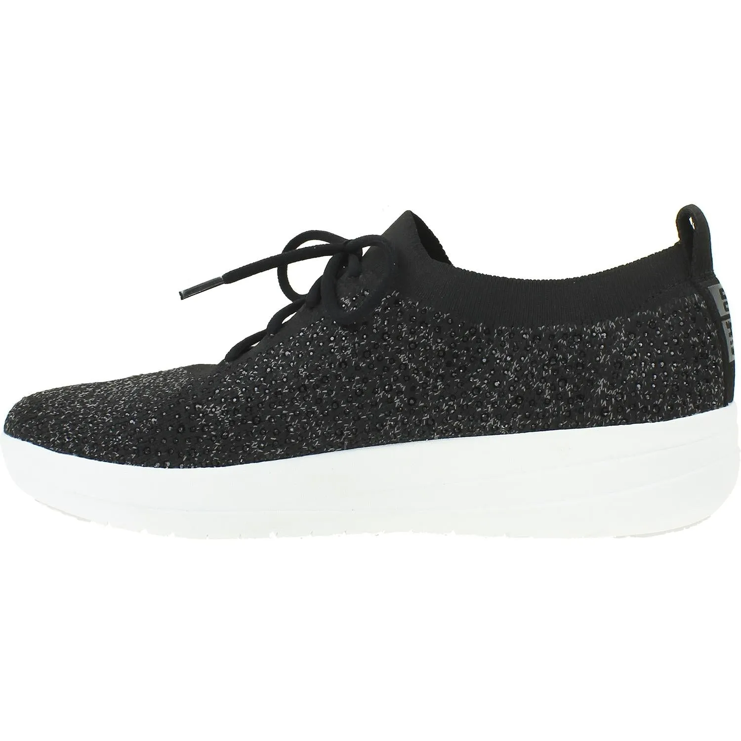 Women's Fit Flop F-Sporty Uberknit Crystal Sneakers Black Nylon