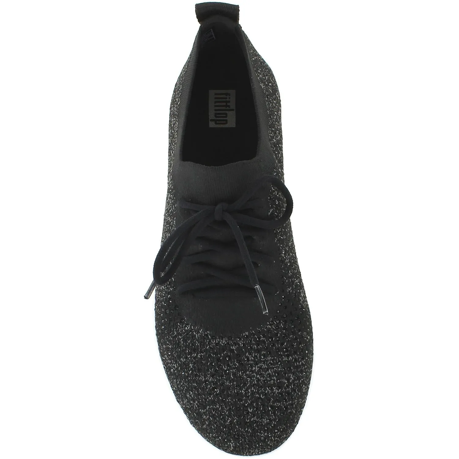 Women's Fit Flop F-Sporty Uberknit Crystal Sneakers Black Nylon