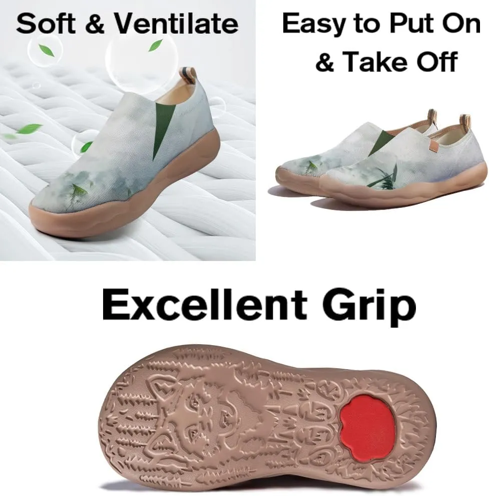Women's Knitted Slip-on Loafers Comfortable, Light and Fashionable Sneakers Art Painted Travel Shoes