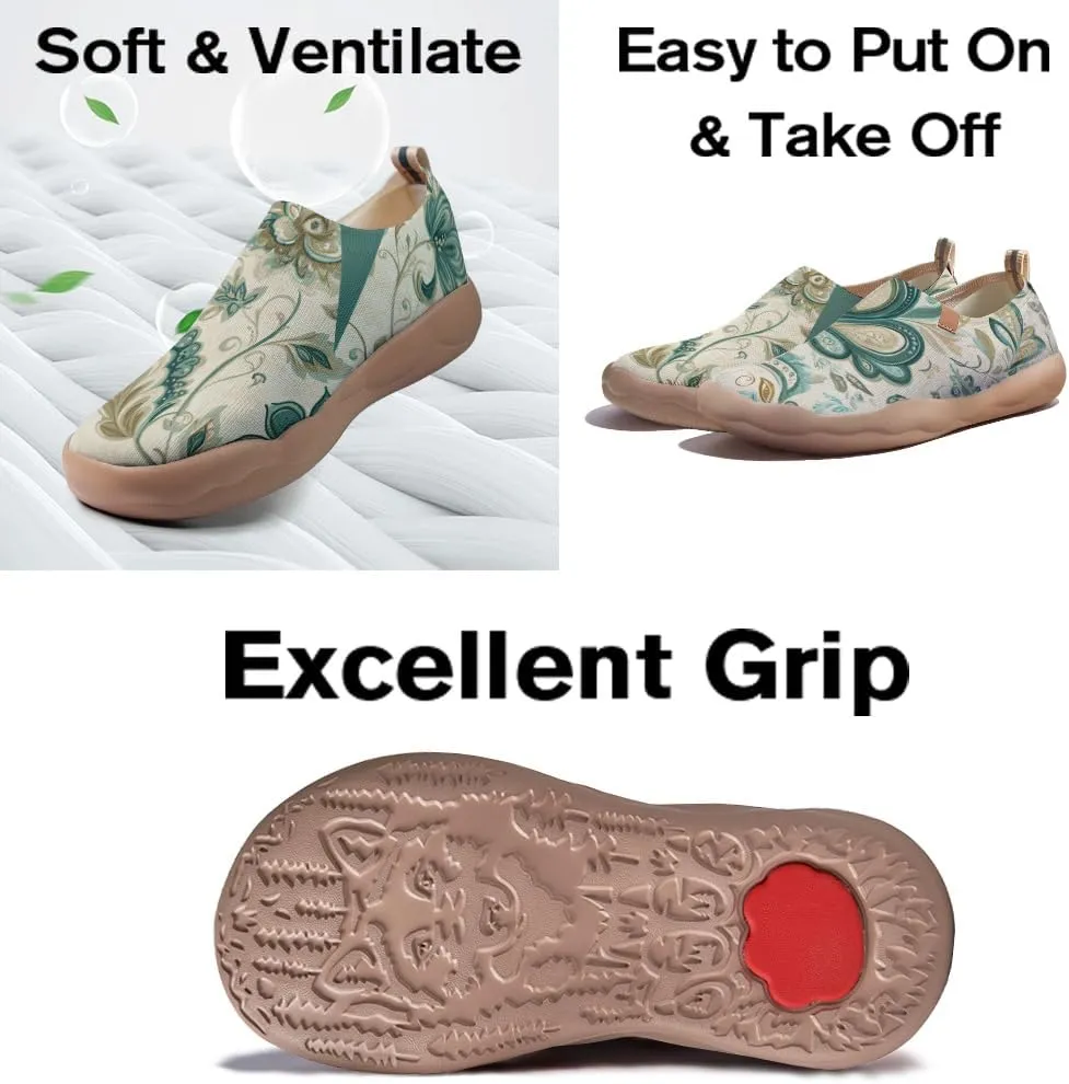 Women's Knitted Slip-on Loafers Comfortable, Light and Fashionable Sneakers Art Painted Travel Shoes