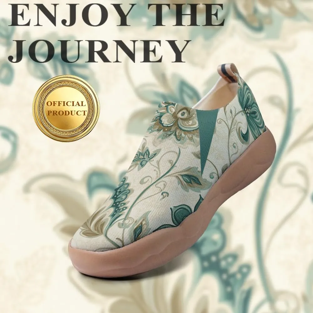 Women's Knitted Slip-on Loafers Comfortable, Light and Fashionable Sneakers Art Painted Travel Shoes